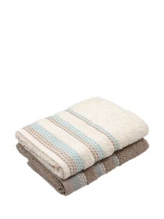 Набор махровых полотенец (2 шт) 40x60 см, бежевый/молочный LUCKY 8283 D100030