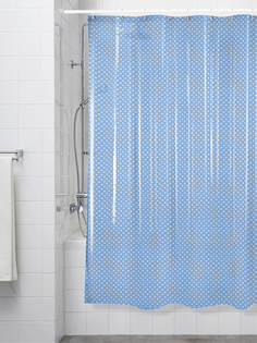 Шторка для ванной 180x200 см, голубой в горох LUCKY 8477 S000041