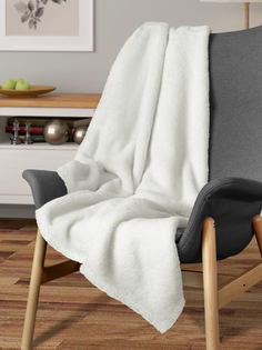 Плед плюшевый Тедди 150x200 см, белый DeНАСТИЯ 8496 T040049 ДеНАСТИЯ