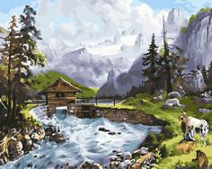 Картина по номерам ВанГогВоМне "Домик у реки", 40x50