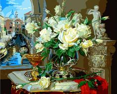 Картина по номерам ВанГогВоМне "Венеция и розы", 40x50