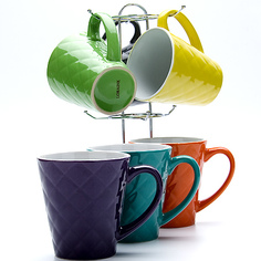 Набор кружек 6 шт на металлической подставке 23137 Loraine