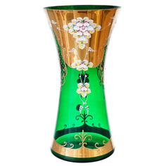 Ваза для цветов Bohemia Лепка зелёная 40см