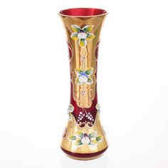 Ваза для цветов Bohemia Лепка гранат 22см