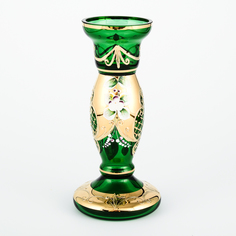 Ваза для цветов Bohemia Лепка зелёная 20см