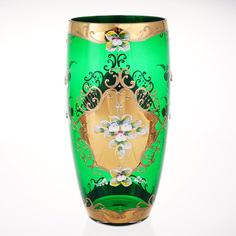 Ваза для цветов Bohemia Лепка зелёная 30см