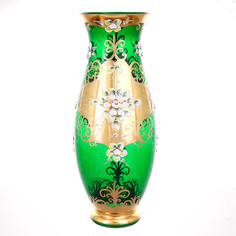 Ваза для цветов Bohemia Лепка зелёная 50см