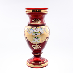 Ваза для цветов Bohemia Лепка гранат 26см