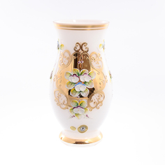 Ваза для цветов Bohemia Лепка белая 22см