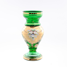 Ваза для цветов Bohemia Лепка зелёная 22см