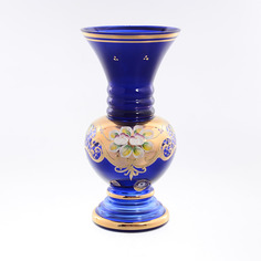 Ваза для цветов Bohemia Лепка синяя 22см