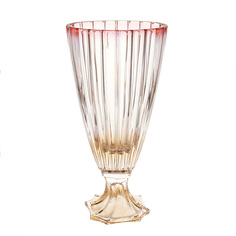 Ваза для цветов на ножке Bohemia Gold Oval красная 30см