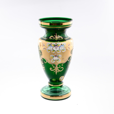 Ваза для цветов Bohemia Лепка зелёная 26см