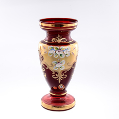 Ваза для цветов Bohemia Лепка красная 26см