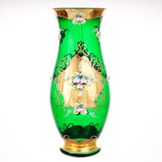 Ваза для цветов Bohemia Лепка зелёная 35см