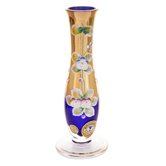 Ваза для цветов Bohemia Лепка синяя 18см