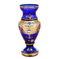 Ваза для цветов Bohemia Лепка синяя 26см