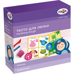 Игровой набор теста для лепки с карточкой Гамма "Животные", 5 цветов Gamma
