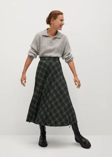 Плиссированная юбка в клетку - Pleated Mango