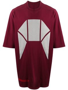 Rick Owens DRKSHDW футболка оверсайз с геометричным принтом