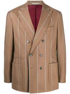 Brunello Cucinelli двубортный пиджак в полоску