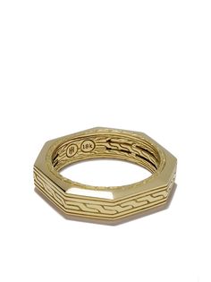 John Hardy MENs Classic Chain 18K Gold 6mm Band Ring, Size 10