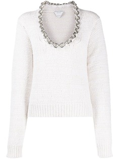 Bottega Veneta джемпер с U-образным вырезом и цепочкой