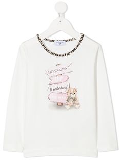 Monnalisa футболка Wonderland с длинными рукавами