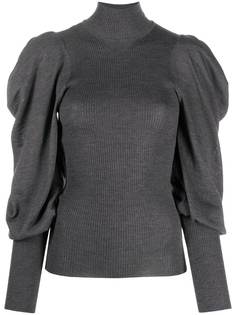 Alberta Ferretti bishop-sleeves ribbed jumper
