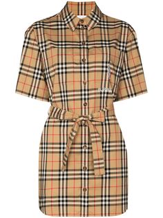 Burberry платье-рубашка Rachel в клетку Vintage Check