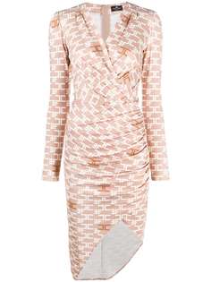 Elisabetta Franchi платье с запахом и логотипом