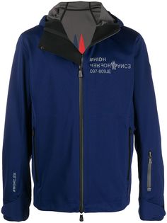 Moncler Grenoble logo print zip-up jacket