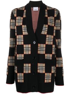 Burberry кардиган Paislee со вставками в клетку Vintage Check