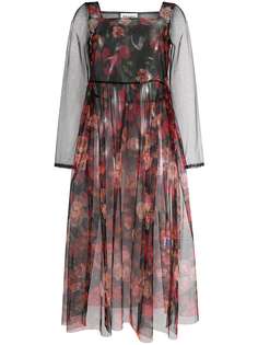 Molly Goddard платье Tabby из тюля с цветочным принтом