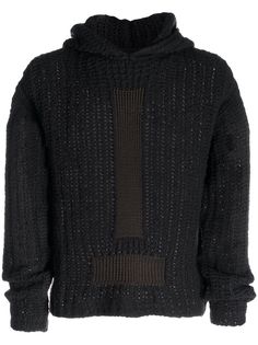 Rick Owens джемпер крупной вязки с капюшоном