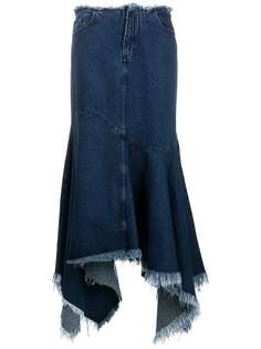 MarquesAlmeida длинная джинсовая юбка асимметричного кроя