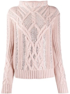 Ermanno Scervino джемпер фактурной вязки с кристаллами