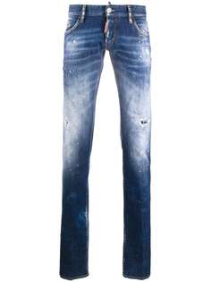 Dsquared2 узкие джинсы с эффектом потертости
