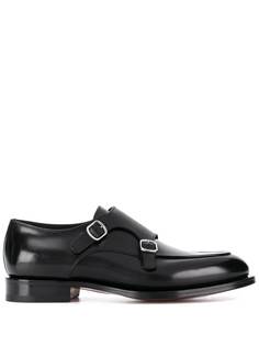 Santoni туфли монки с пряжками