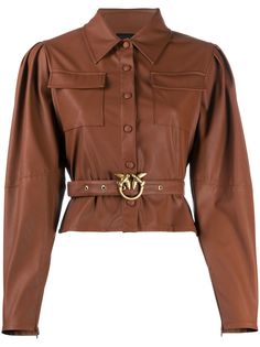 Pinko рубашка из искусственной кожи с поясом