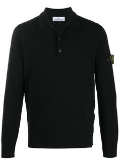 Stone Island джемпер с заостренным воротником и окантовкой в рубчик