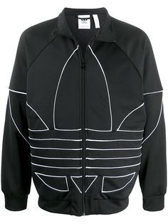 adidas куртка с логотипом и контрастными полосками