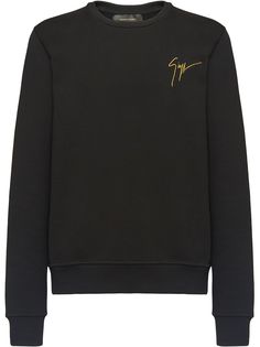 Giuseppe Zanotti толстовка с круглым вырезом и вышитым логотипом