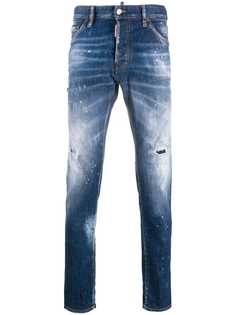 Dsquared2 узкие джинсы с эффектом потертости