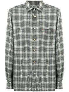 Kiton клетчатая рубашка с длинными рукавами