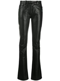 Off-White SKINNY FLARED LEATHER PANTS BLACK NO CO