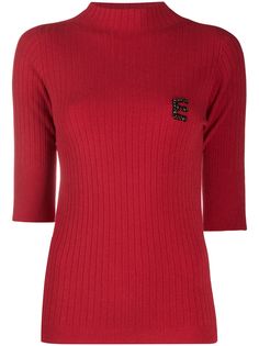 Ermanno Ermanno трикотажный топ с монограммой и стразами