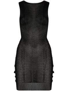 Bottega Veneta полупрозрачный топ в рубчик