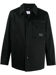 Burberry куртка-рубашка с нашивкой-логотипом