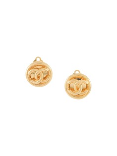 Chanel Pre-Owned серьги-клипсы 1993-го года с логотипом CC